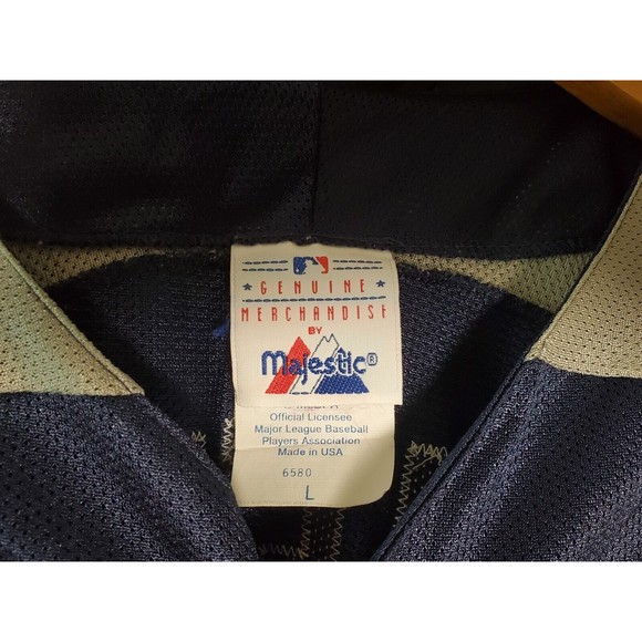 VTG 90s MLB SEATTLE MARINERS KEN GRIFFEY Jr JERSEY MAJESTIC MADE IN USA Sz Large - Picture 3 of 6